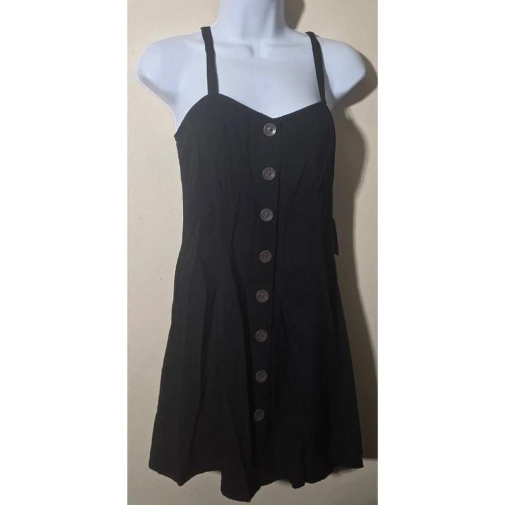Express Women XXS Black Button Front Mini Dress